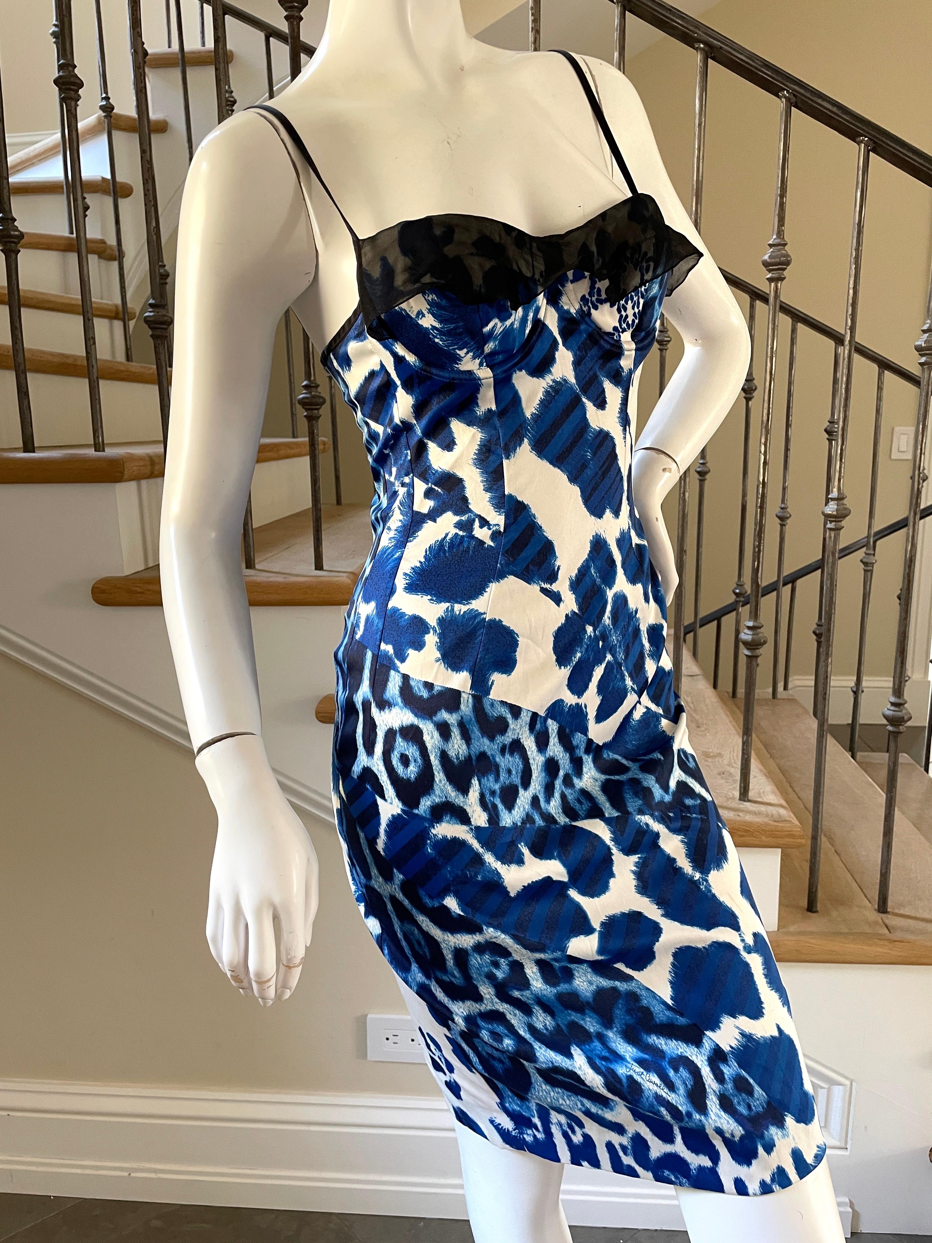 Women's Just Cavalli Leopard Print Corset Cocktail Dress by Roberto Cavalli