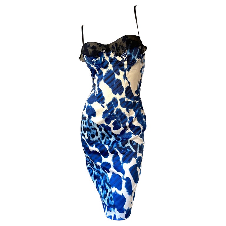 just cavalli blue dress Spectacular Spring 2007 Roberto Cavalli Runway Pale Turquoise Blue Sil   Shrimpton Couture