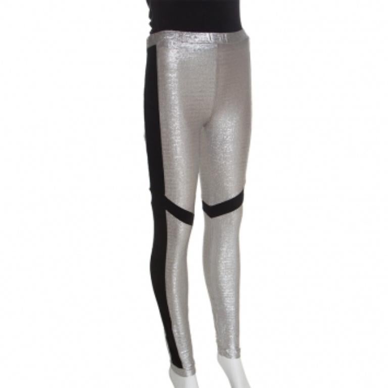 Just Cavalli Metallic Patched Stretch Knit Leggings M im Angebot 1