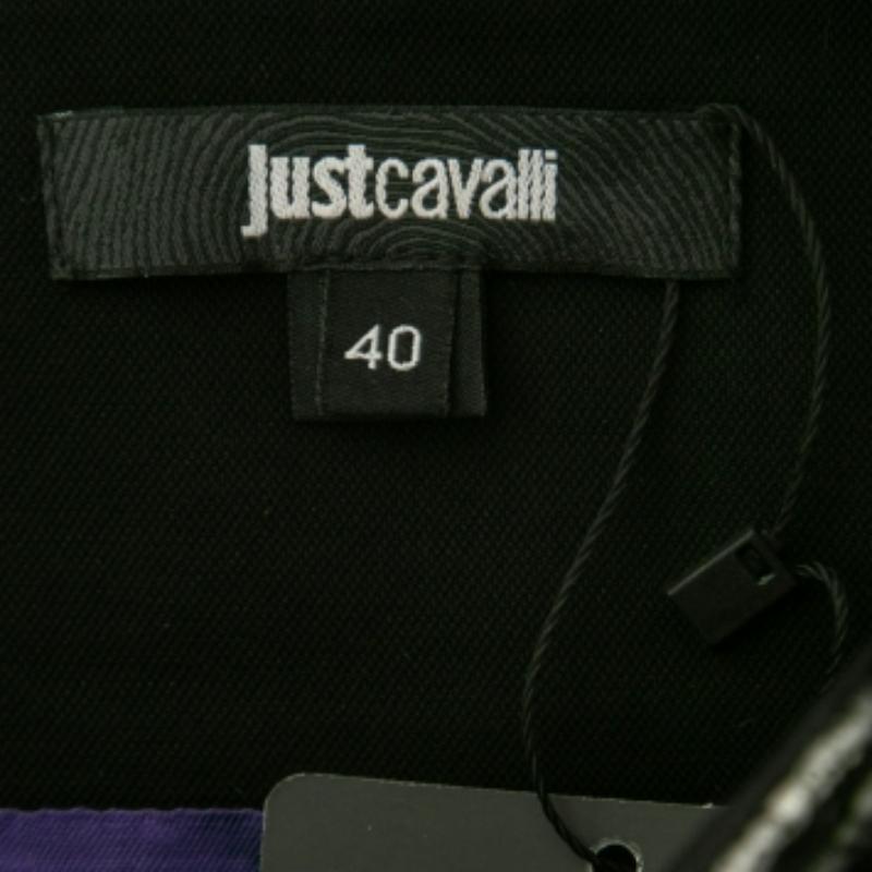 Nero Just Cavalli Gonna a ruota in tweed monocromatico S in vendita