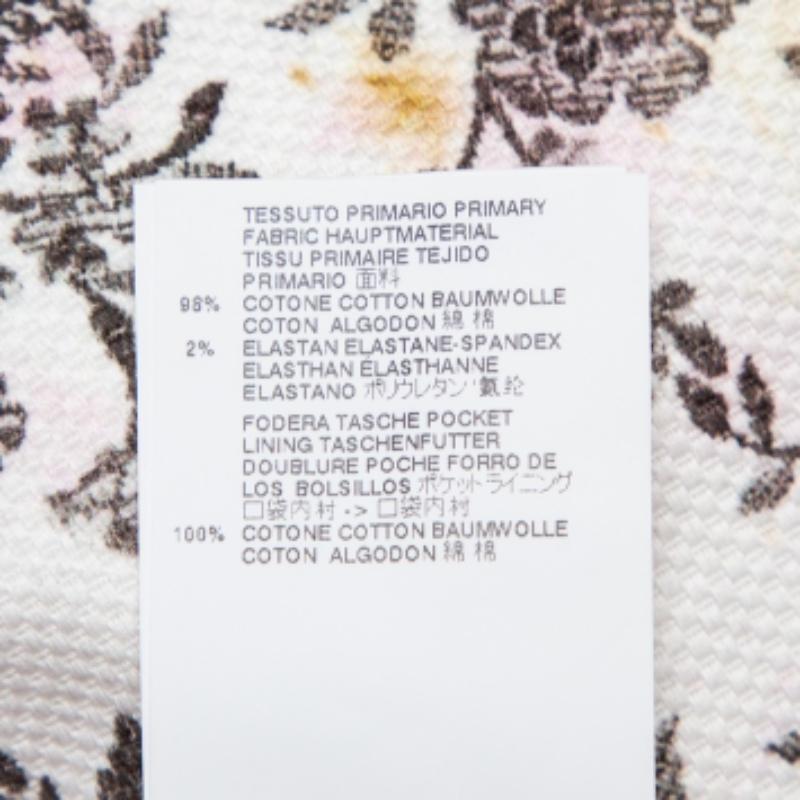 Just Cavalli Multicolor Floral printed Cotton Skinny Leg Trousers XS In Good Condition For Sale In Dubai, Al Qouz 2
