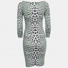 Just Cavalli Multicolor Leopard Print Jersey Short Dress XS