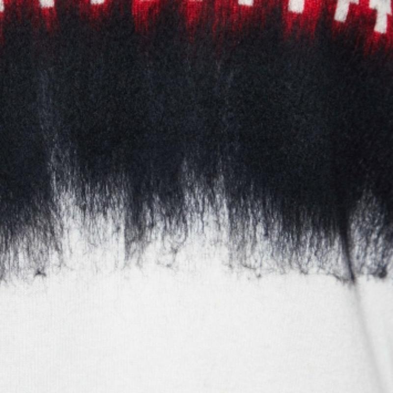 Just Cavalli Mehrfarbig gemusterter Pullover mit V-Ausschnitt aus Wolle und Seide M im Angebot 2