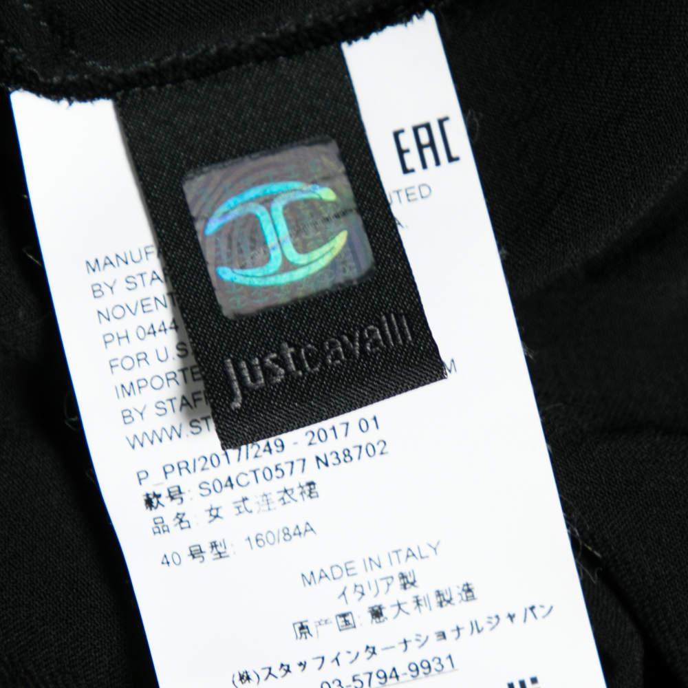 Just Cavalli Multicolor Printed Chiffon Slide Slit Detailed Maxi Dress S 1