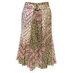 Just Cavalli jupe évasée à taille froncée en jersey imprimé multicolore, taille M