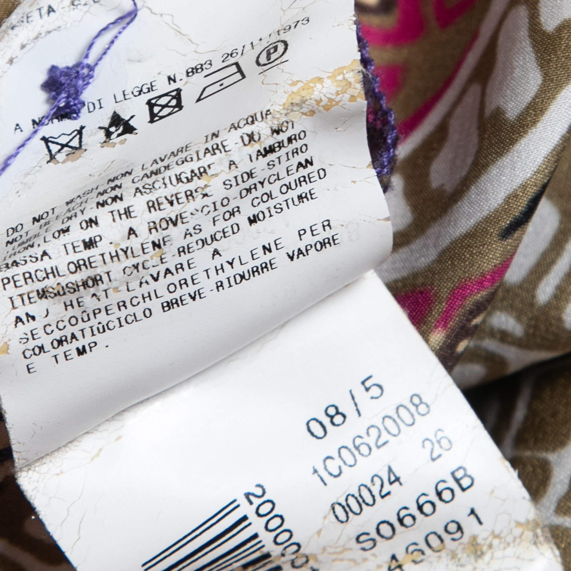 De las mujeres Just Cavalli Camisa con botones de seda estampada multicolor M en venta