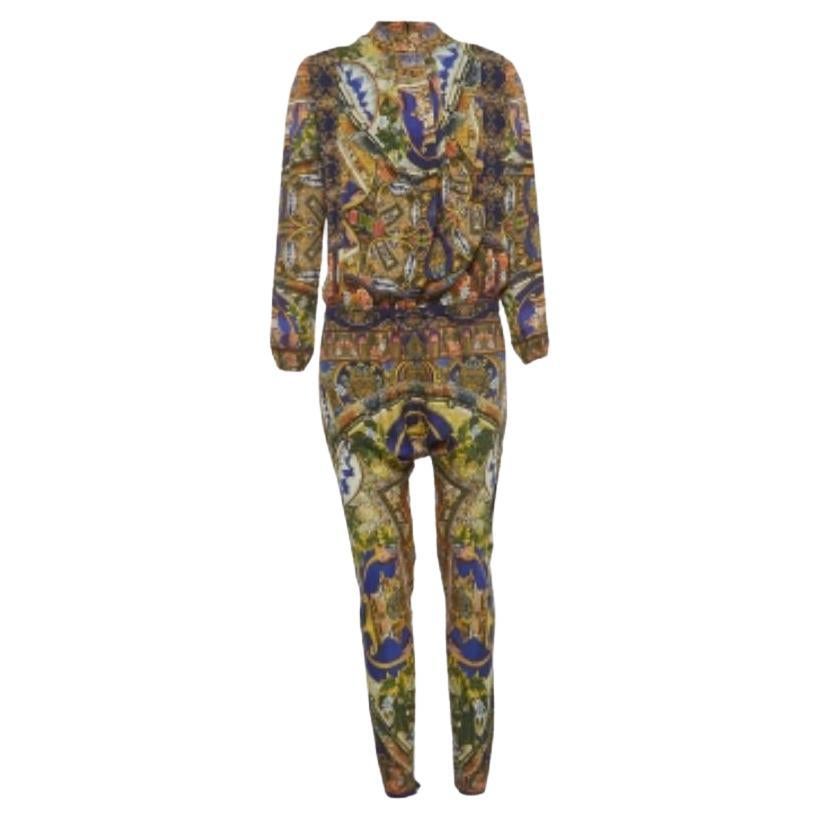 Just Cavalli - Tuta a maniche lunghe in seta stampata multicolore e plissettata - S in vendita