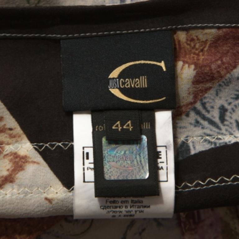 Donna Just Cavalli Top in seta stampata multicolore M. I. in vendita