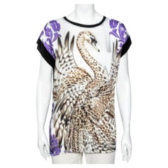 Just Cavalli Multicolor Printed Silk Top XXS