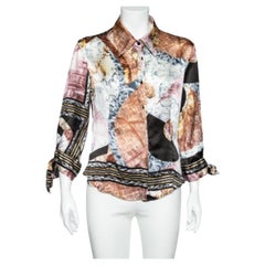 Just Cavalli - Camicia con bottoni in seta multicolore M. I.