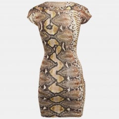 Just Cavalli Multicolor Snakeskin Print Knit Mini Dress XS
