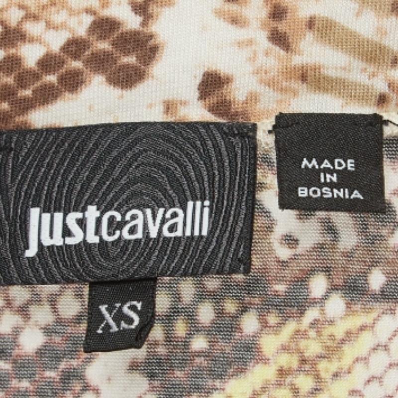 Marrone Just Cavalli - Mini abito in maglia con stampa serpente multicolore XS in vendita