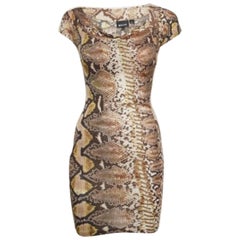 Just Cavalli Mehrfarbig Schlangenhaut Druck Strickminikleid XS