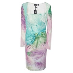 Robe Just Cavalli à épaules dénudées en jersey imprimé tropical multicolore XL