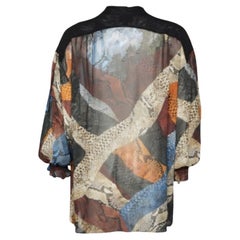 Just Cavalli Multicolour Animal Printed Chiffon  Tie Neck Blouse M