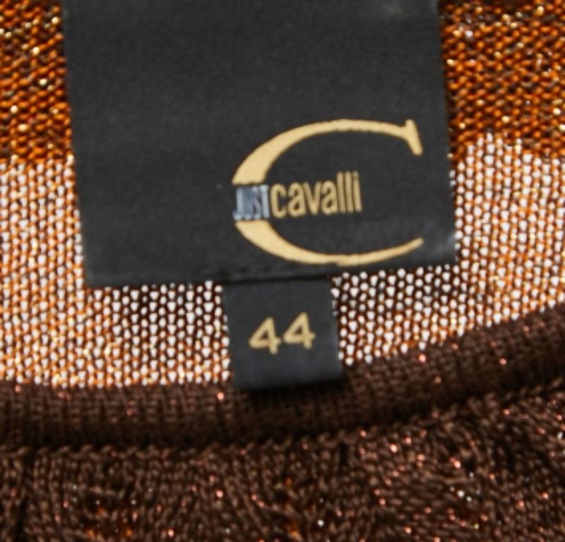 Just Cavalli: abito midi con maniche a palloncino in maglia lurex multicolore M. I. In condizioni ottime in vendita a Dubai, Al Qouz 2