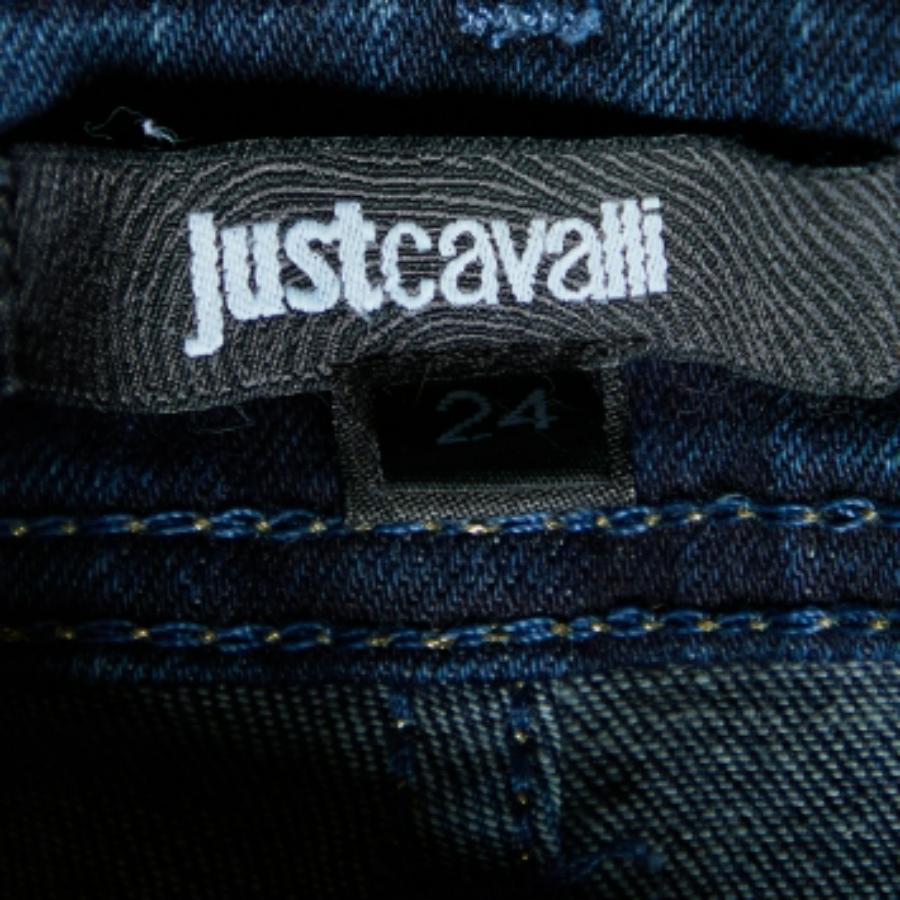 Blu Just Cavalli - Jeans a gamba corta in denim elasticizzato blu navy S in vendita