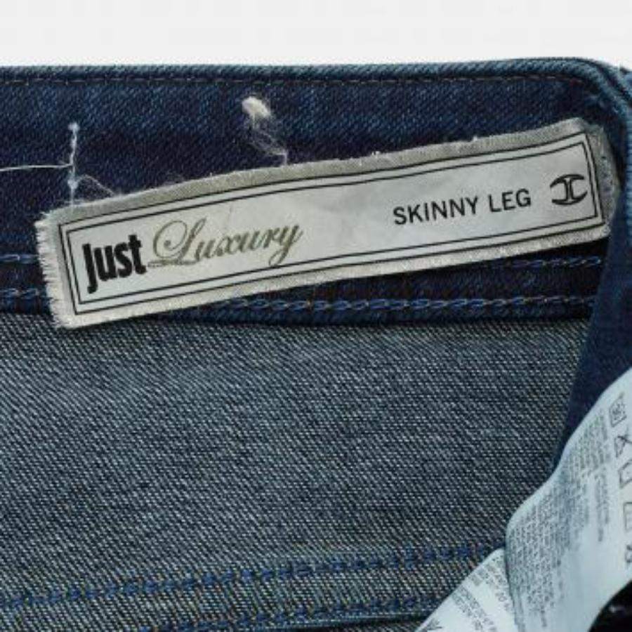 Just Cavalli - Jeans a gamba corta in denim elasticizzato blu navy S in vendita 1