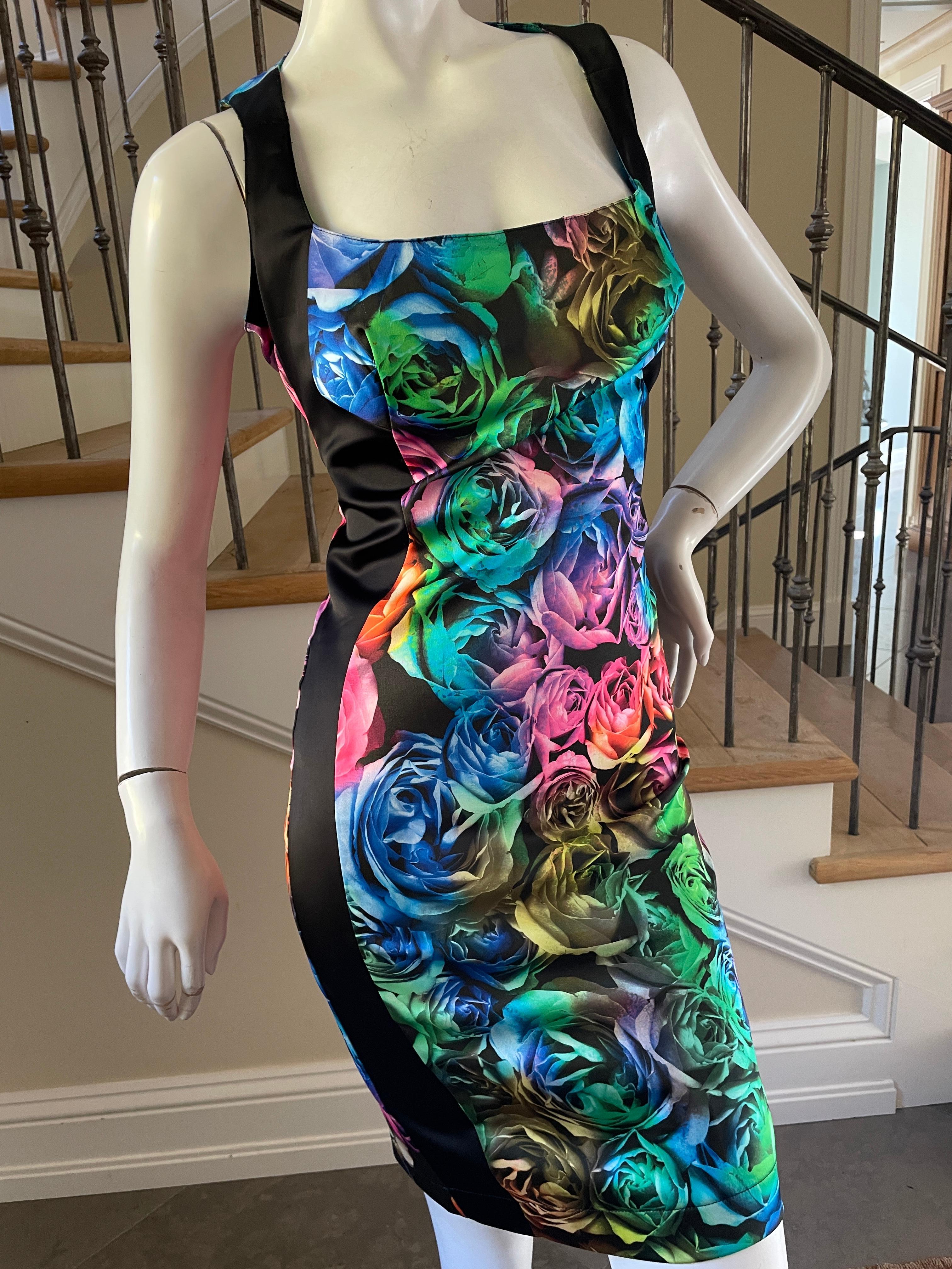 Women's or Men's Just Cavalli Neon Floral Pattern Cocktail Dress by Roberto Cavalli NEW TAGS For Sale