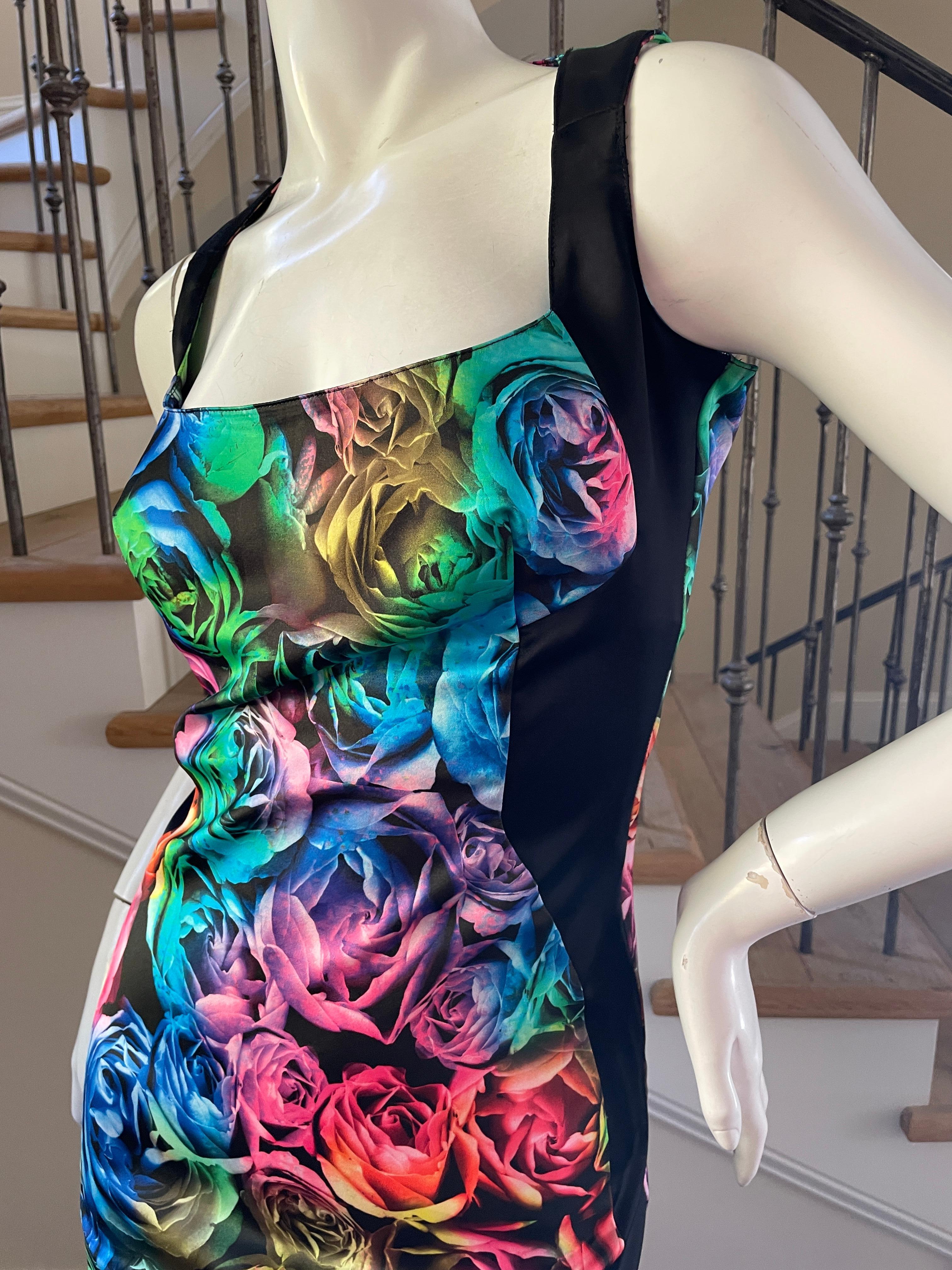 Just Cavalli Neon Floral Pattern Cocktail Dress by Roberto Cavalli NEW TAGS For Sale 2