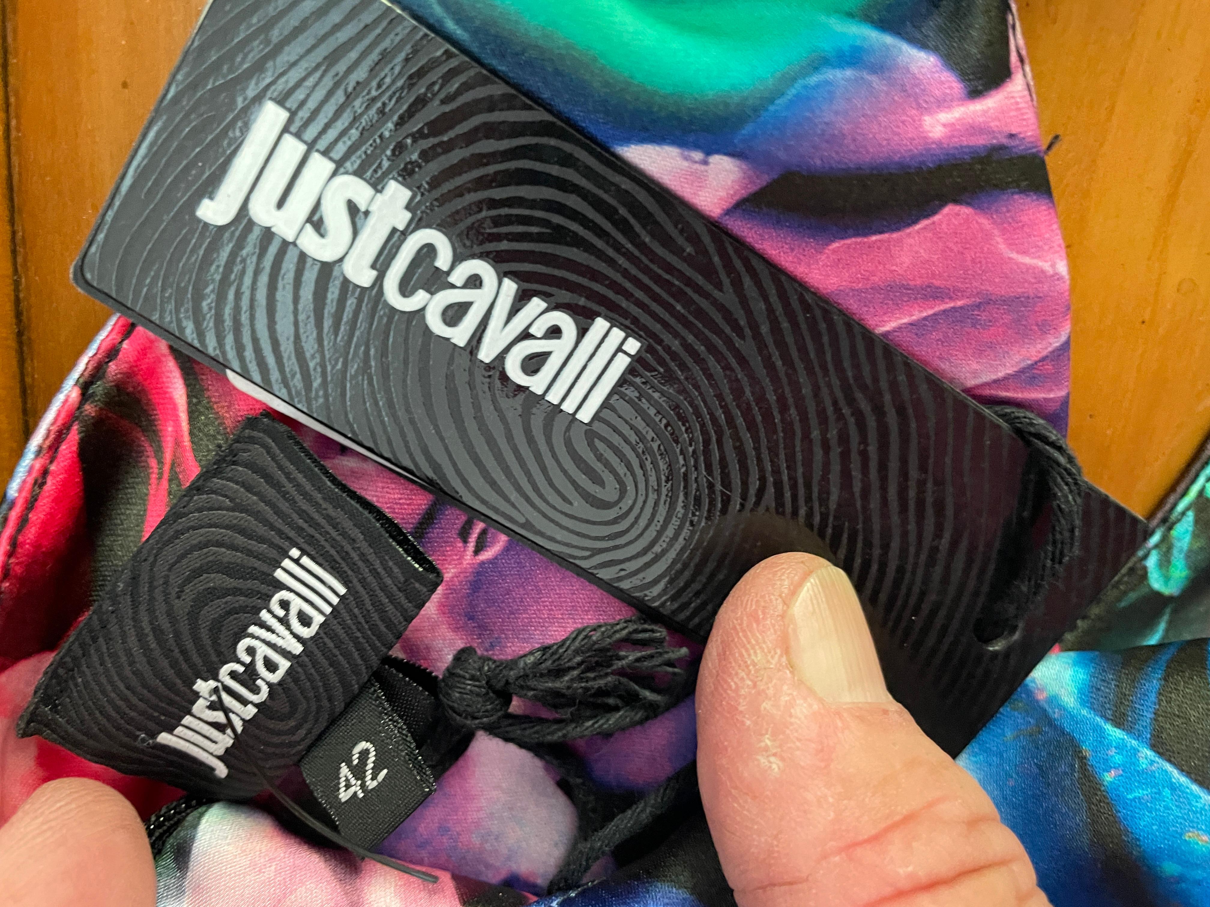 Just Cavalli Neon Floral Pattern Cocktail Dress by Roberto Cavalli NEW TAGS For Sale 3
