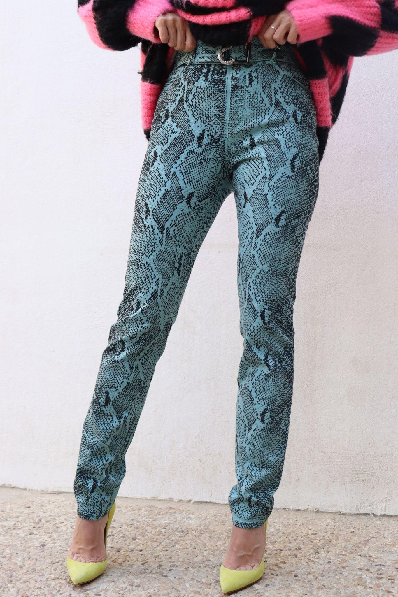 Women's Just Cavalli NWT Snake Print Jeans - EU 26 For Sale