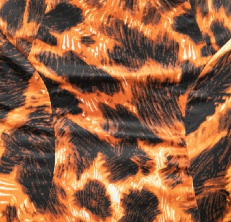Marrone Just Cavalli Gonna con orlo svasato stampata arancione e nera S in vendita