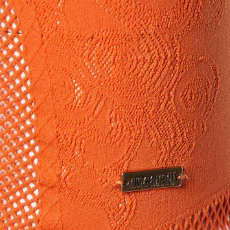 Just Cavalli Camiseta de tirantes ajustada ojal naranja M en Excelente estado para la venta en Dubai, Al Qouz 2