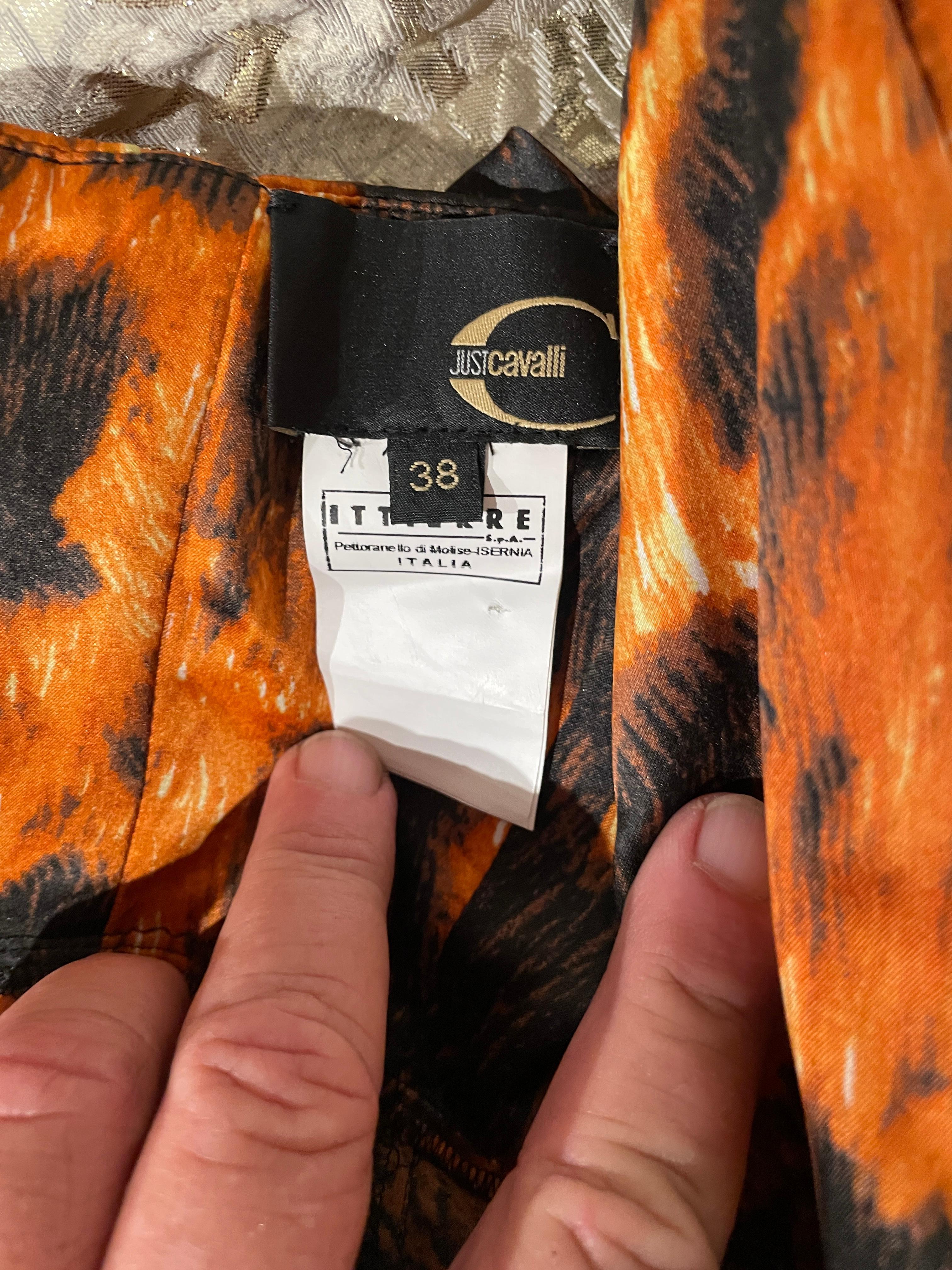 Just Cavalli Orange Vintage Animal Print Corset Dress by Roberto Cavalli 4