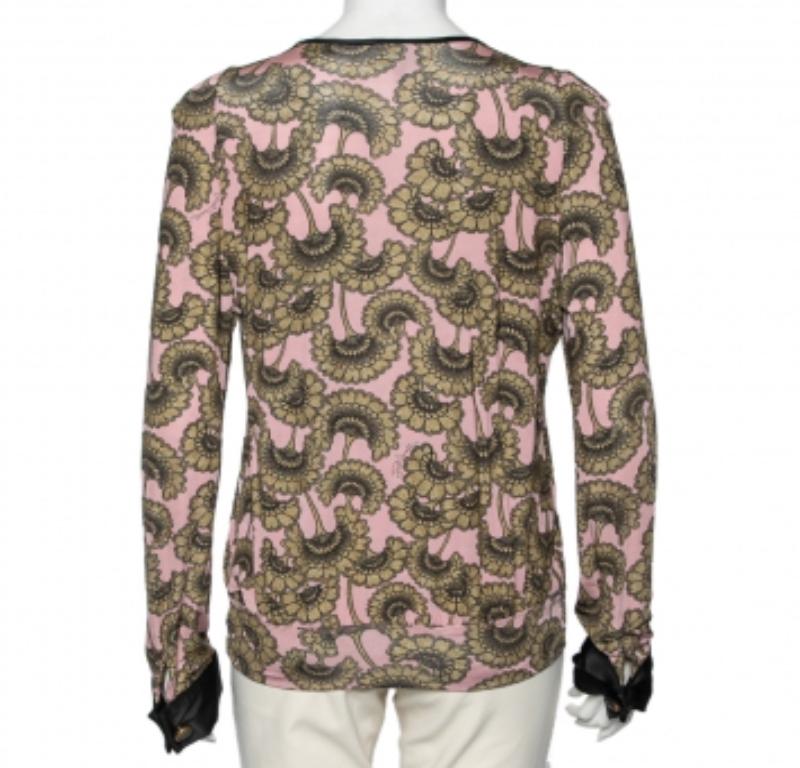 Donna Just Cavalli - Top con dettagli in jersey stampato rosa e oro - I.L.A. in vendita