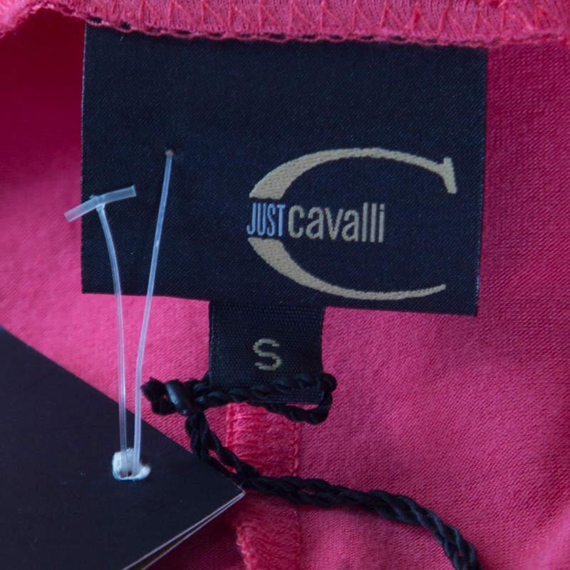 Just Cavalli Pink jersey Metallic Rubber Print Tank Top S For Sale 1