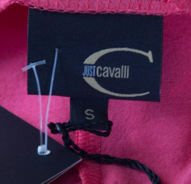 Just Cavalli débardeur rose imprimé caoutchouc métallisé S en vente 1