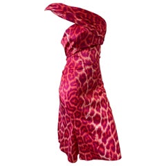 Just Cavalli Pink Leopard Print Cocktail Dress by Roberto Cavalli