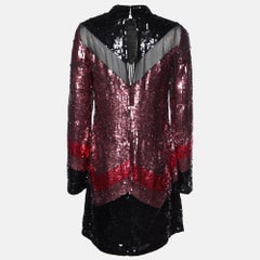 Just Cavalli Pink Sequin Embellished Shift Dress M