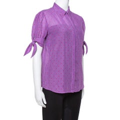 Just Cavalli Camicetta con bottoni davanti in cotone e seta viola L.L.A.