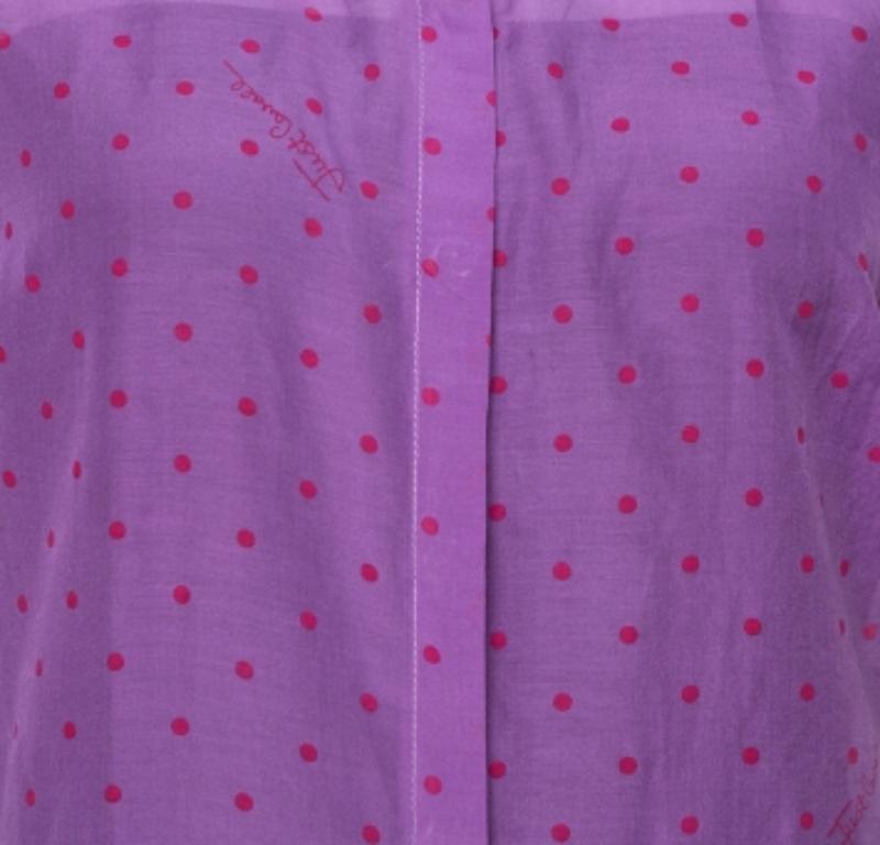 Just Cavalli Purple Cotton & Silk Button Front Blouse L In Good Condition For Sale In Dubai, Al Qouz 2