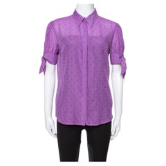 Just Cavalli Camicetta con bottoni davanti in cotone e seta viola L.L.A.