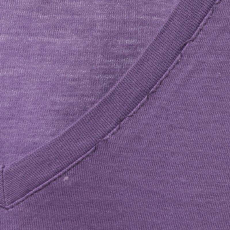 Just Cavalli Purple Printed Cotton V-Neck T-Shirt L For Sale 1