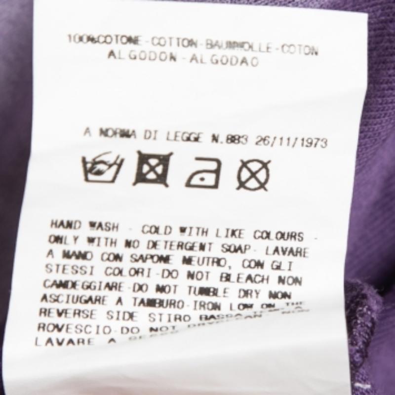 Just Cavalli Purple Printed Cotton V-Neck T-Shirt L For Sale 2