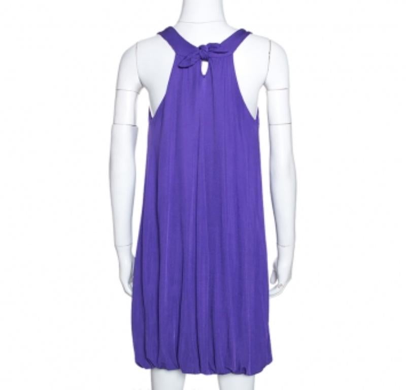 Just Cavalli Purple Stretch Jersey Sleeveless Mini Dress M en vente 1