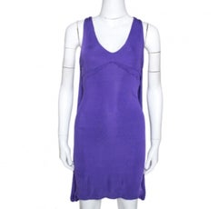 Just Cavalli Purple Stretch Jersey Sleeveless Mini Dress M