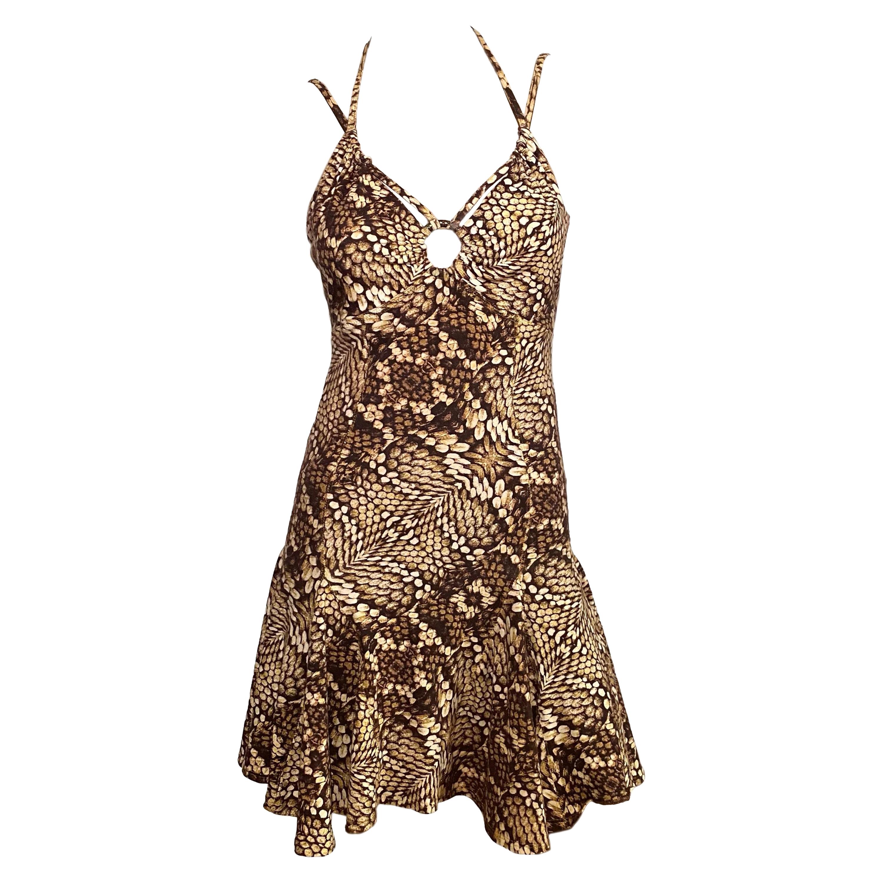 Just Cavalli Python Print O-Ring Summer Dress