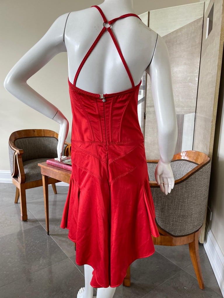 Just Cavalli Red Corset Cocktail Dress by Roberto Cavalli