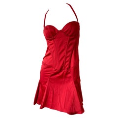 Just Cavalli Red Corset Cocktail Dress by Roberto Cavalli