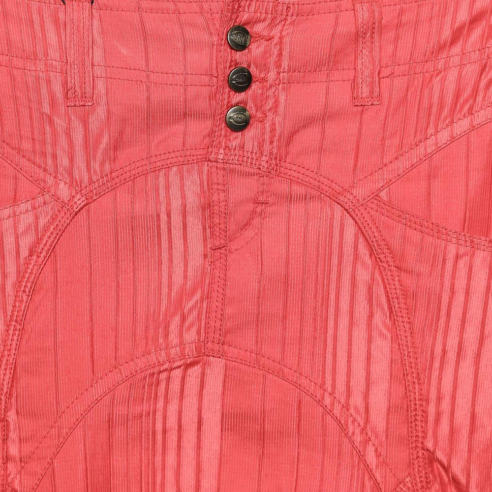 Just Cavalli Red Textured Cotton Mini Skirt S In Fair Condition In Dubai, Al Qouz 2
