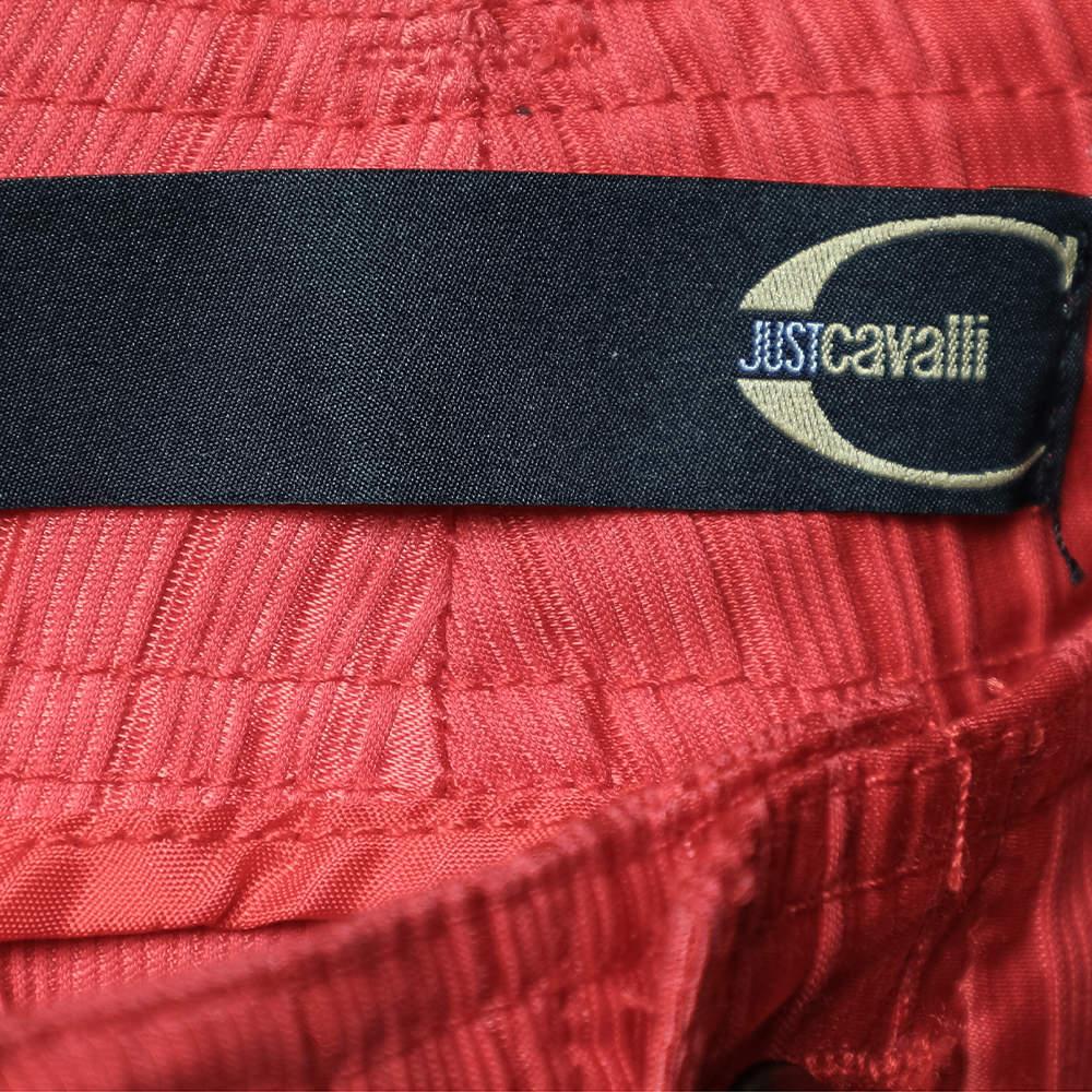 Women's Just Cavalli Red Textured Cotton Mini Skirt S