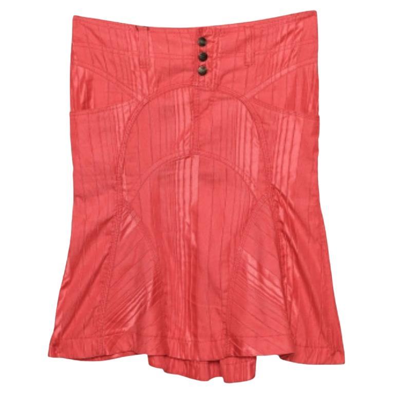Just Cavalli Red Textured Cotton Mini Skirt S