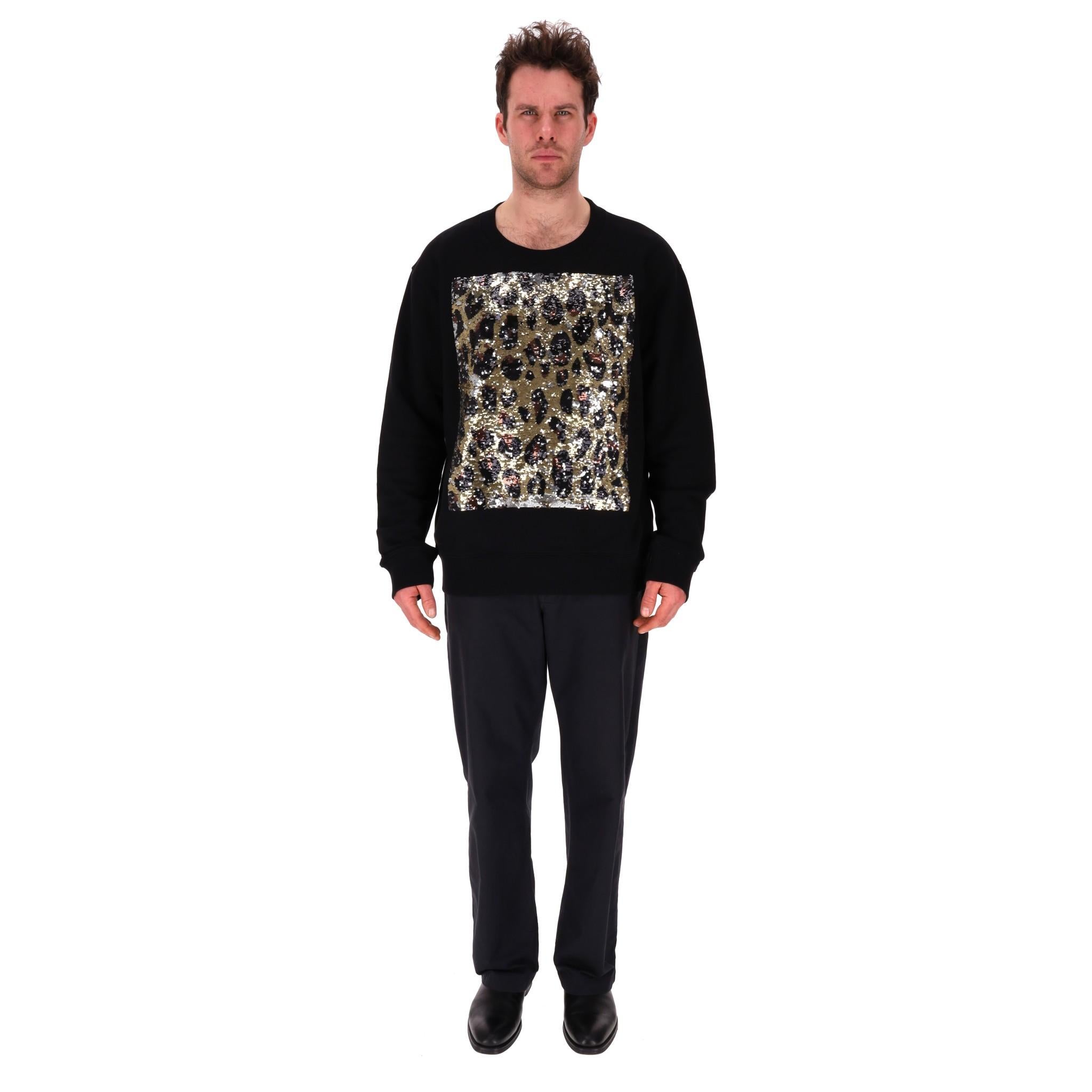 Black Just Cavalli Reversible Sequin Embroidery Sweatshirt For Sale