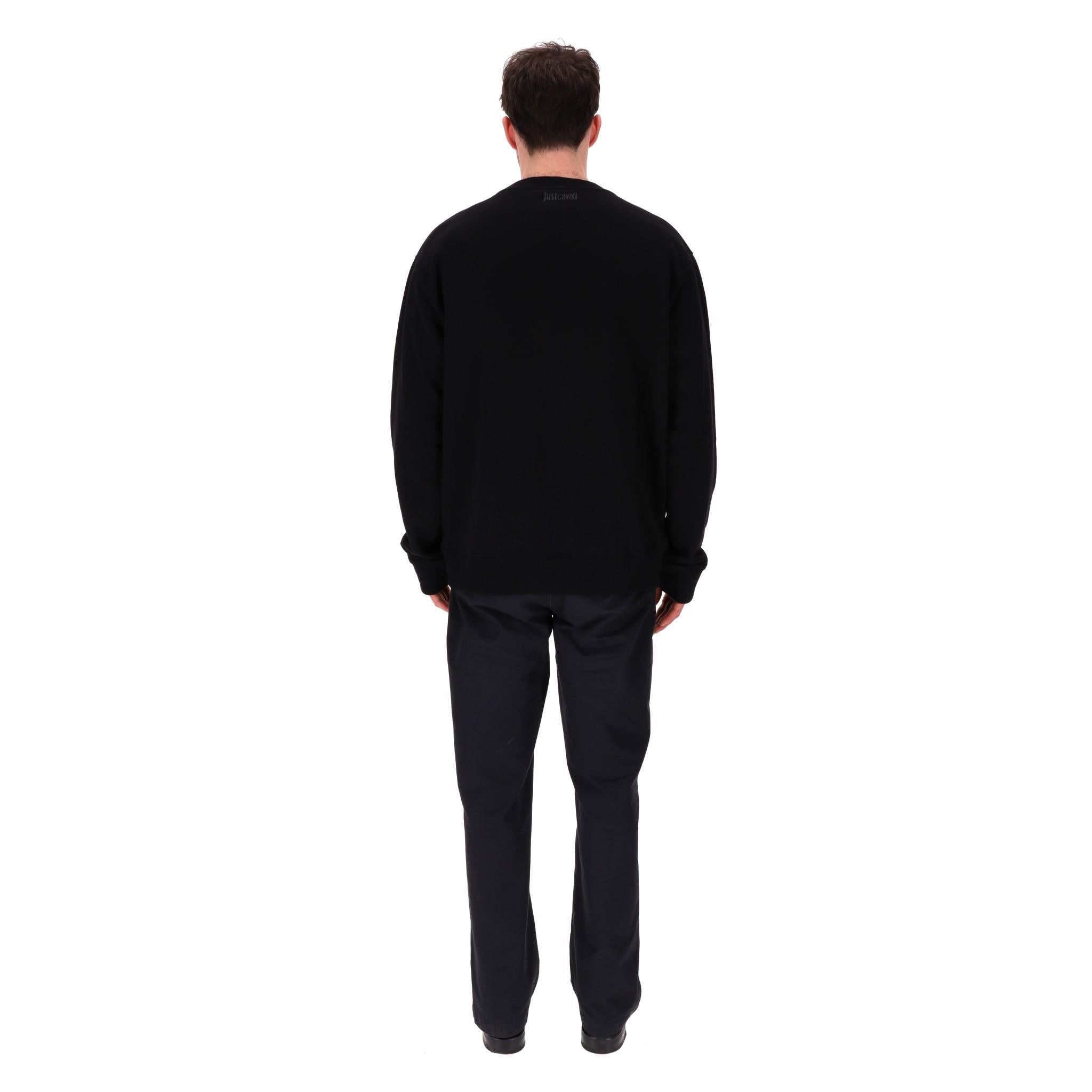 Men's Just Cavalli Reversible Sequin Embroidery Sweatshirt For Sale