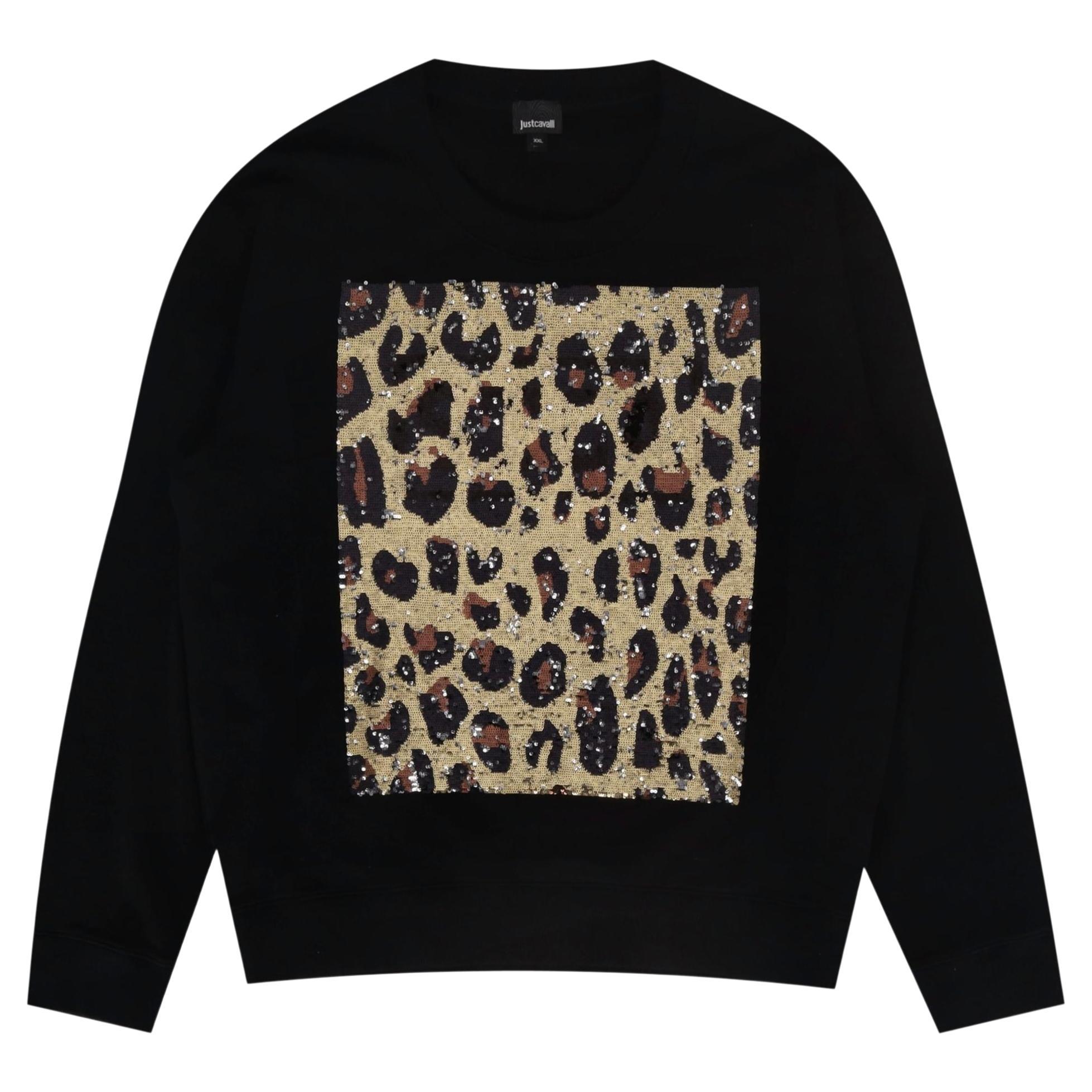 Just Cavalli Reversible Sequin Embroidery Sweatshirt For Sale